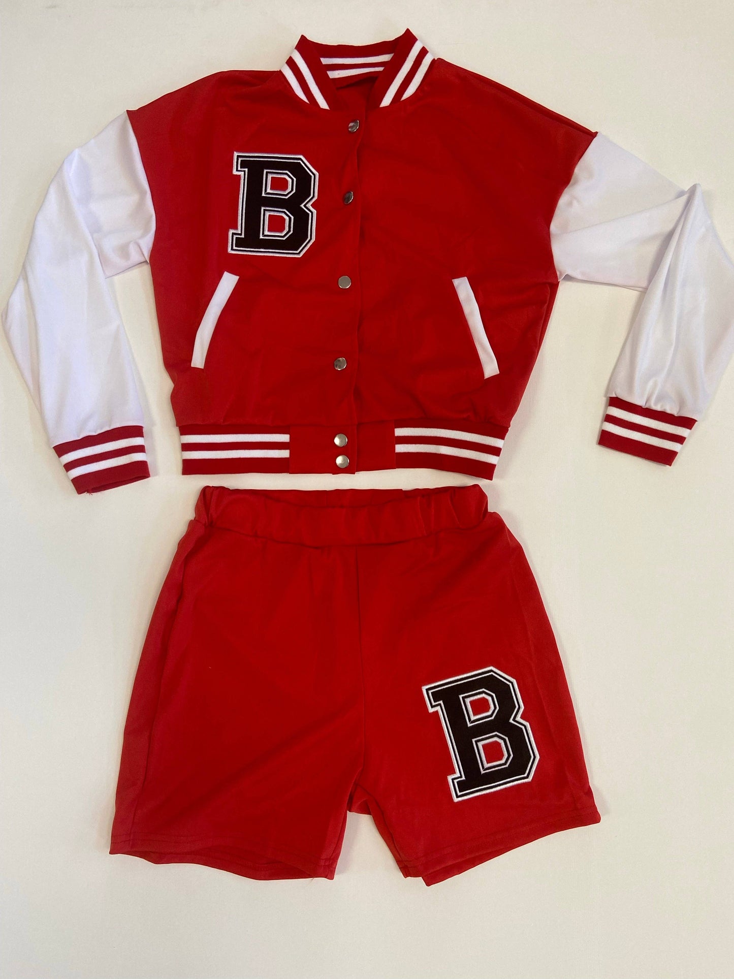 MB FASHION BASEBALL JACKET SHORTS SET 8393T: BROWN / XL