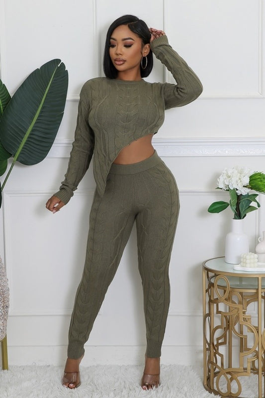 Olive Sweater Set