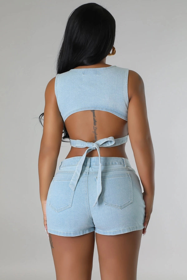 Denim Crop Ties